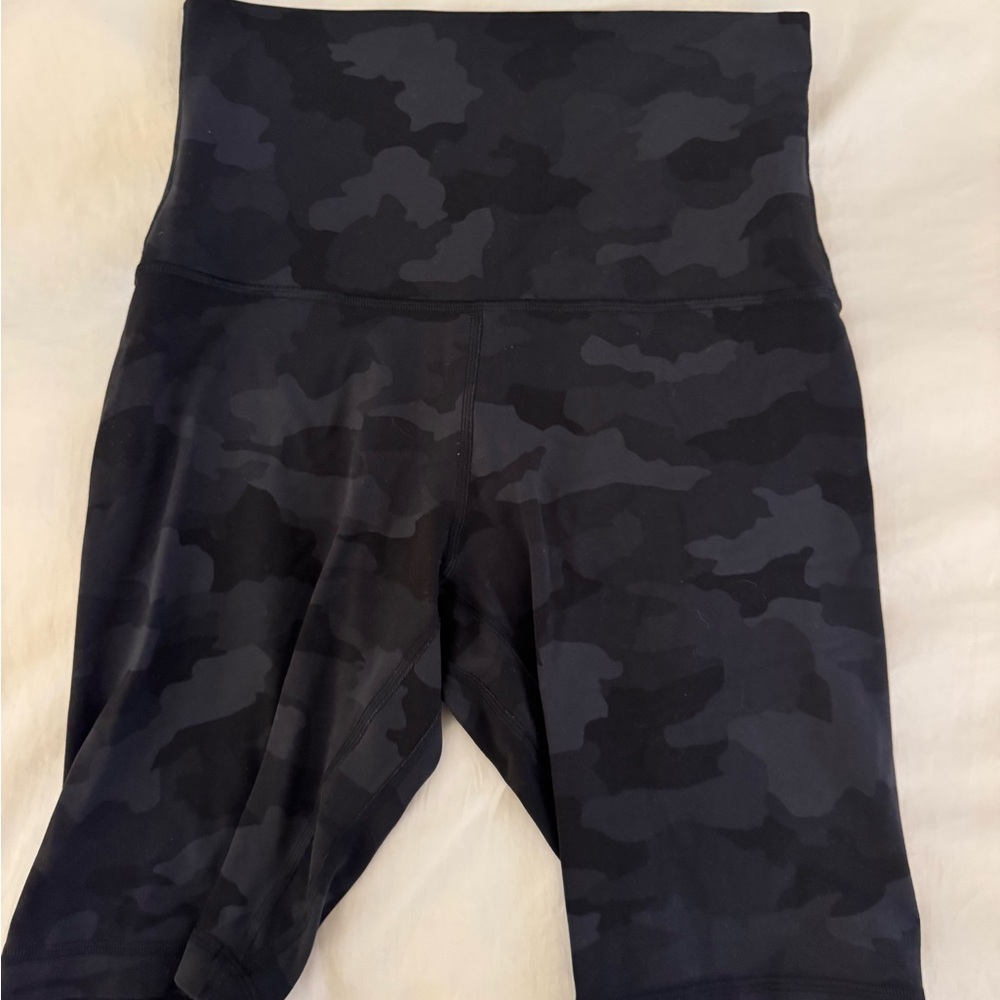 Lululemon Black Camouflage High-Waisted Biker Shorts